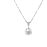 14KW Round Diamond Solitaire Necklace - .71ct E I2 16 - 18in - Diamonds By Rothschild