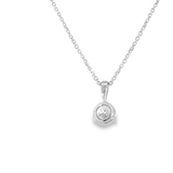 14KW Round Diamond Solitaire Necklace - .71ct E I2 16 - 18in - Diamonds By Rothschild
