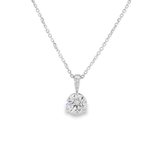 14KW Round Diamond Solitaire Necklace - .71ct E I2 16 - 18in - Diamonds By Rothschild