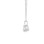 14KW Round Diamond Solitaire Necklace - .71ct E I2 16 - 18in - Diamonds By Rothschild