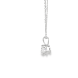 14KW Round Diamond Solitaire Necklace - .71ct E I2 16 - 18in - Diamonds By Rothschild
