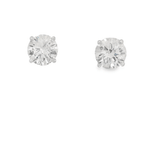 14kw Round Diamond Studs - 3.07cttw L SI1 GIA Certified - Diamonds By Rothschild