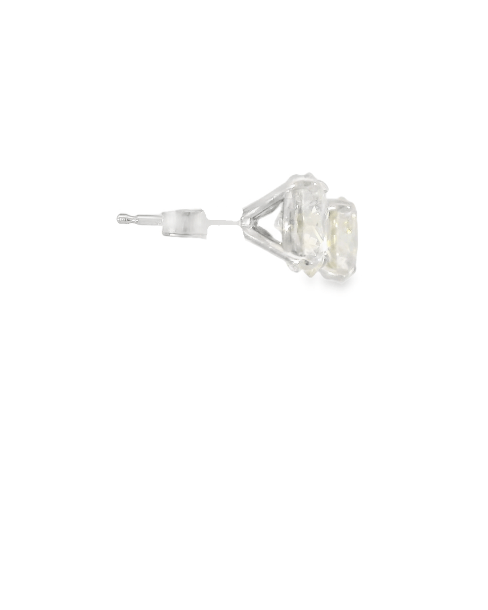 14kw Round Diamond Studs - 3.07cttw L SI1 GIA Certified - Diamonds By Rothschild