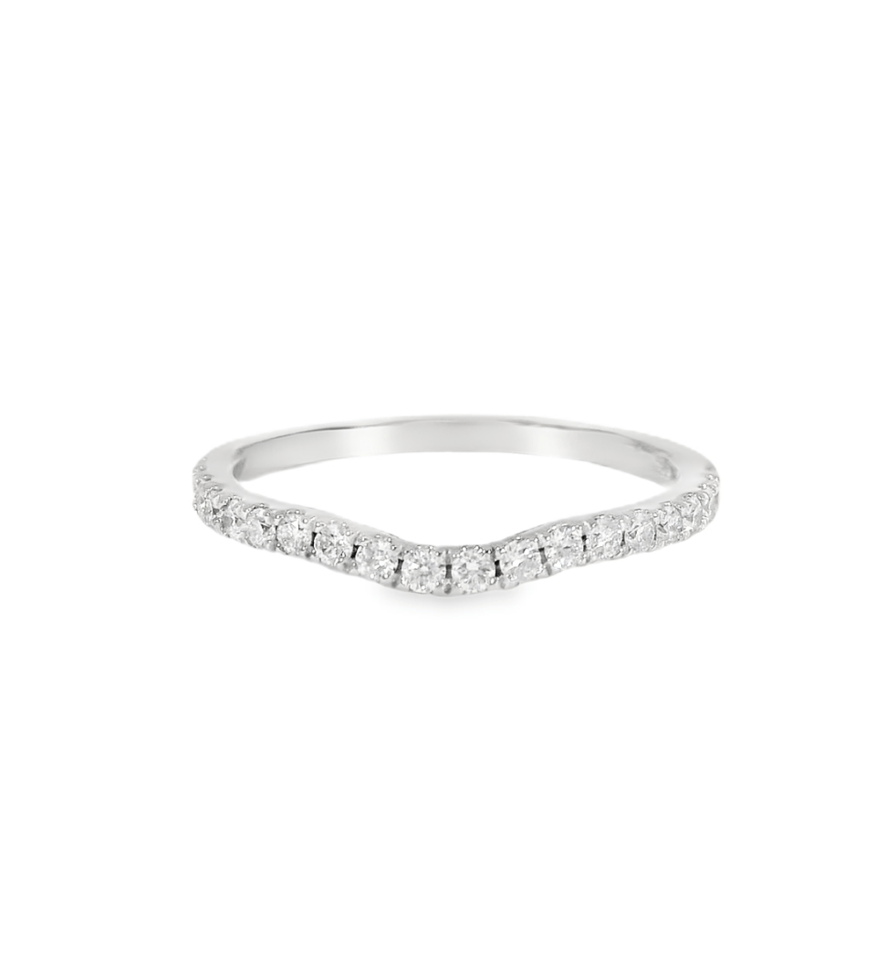 14KW U - Shape Diamond Contour Wedding Band - 0.29ctw - Diamonds By Rothschild