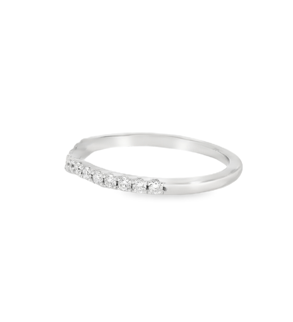 14KW U - Shape Diamond Contour Wedding Band - 0.29ctw - Diamonds By Rothschild