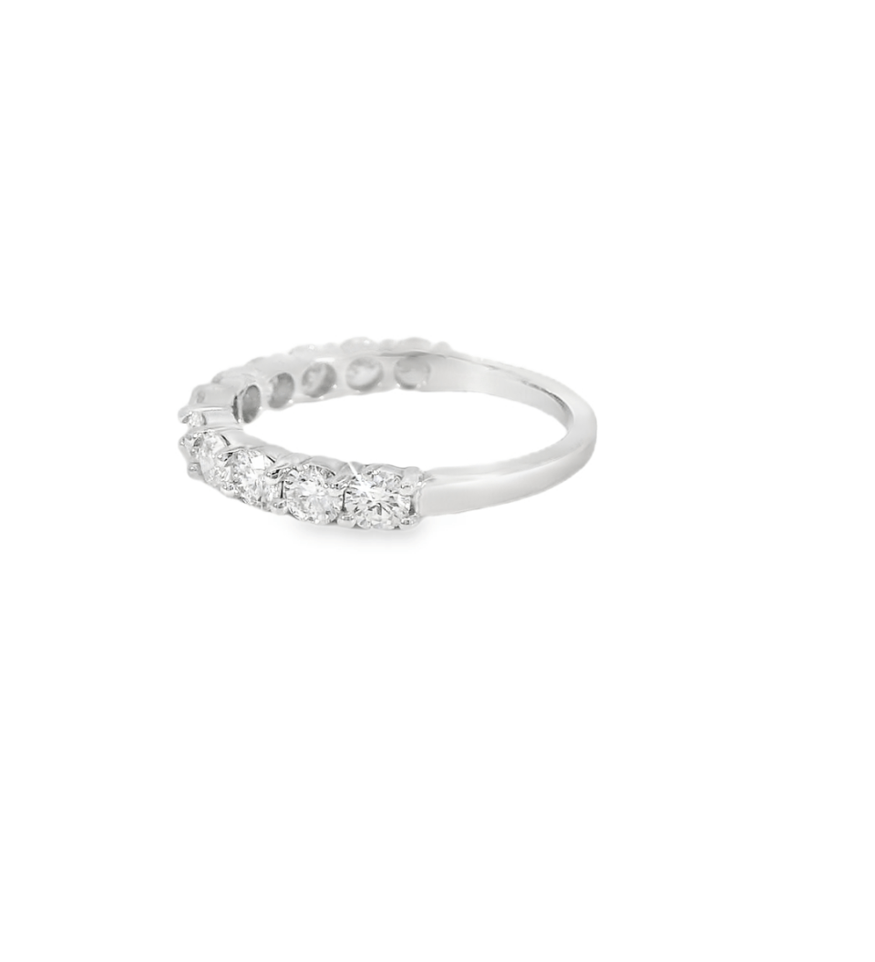 14KW White Gold 11 - stone Diamond Band - 1.22ctw - Diamonds By Rothschild