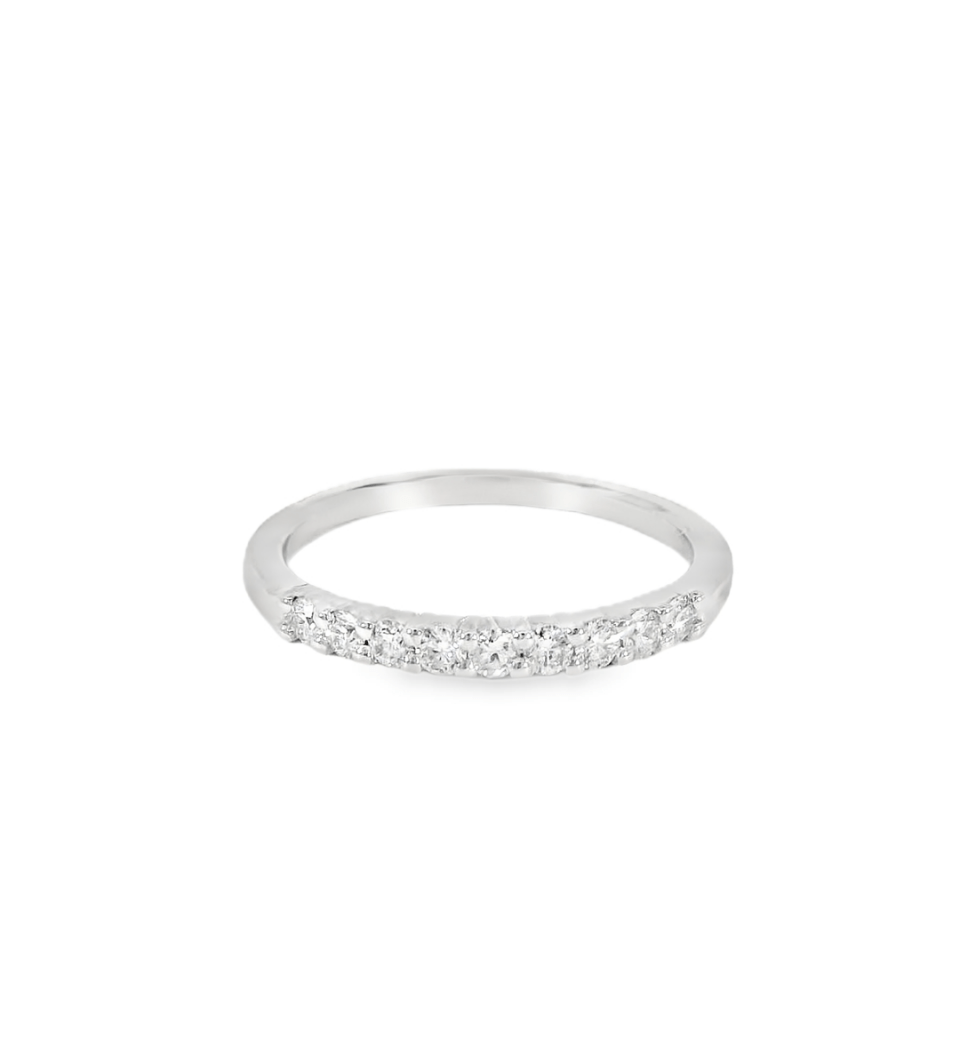 14KW White Gold 9 - stone Diamond band - 0.28ctw - Diamonds By Rothschild