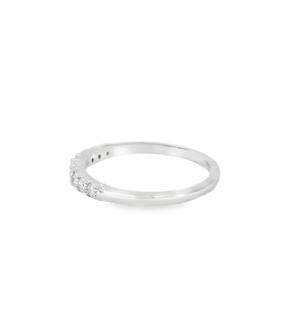 14KW White Gold 9 - stone Diamond band - 0.28ctw - Diamonds By Rothschild