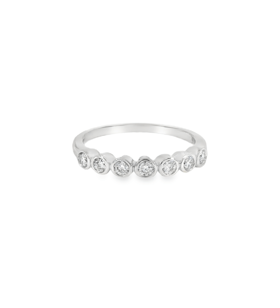 14KW White Gold Bezel - set Diamond band - 0.33ctw - Diamonds By Rothschild