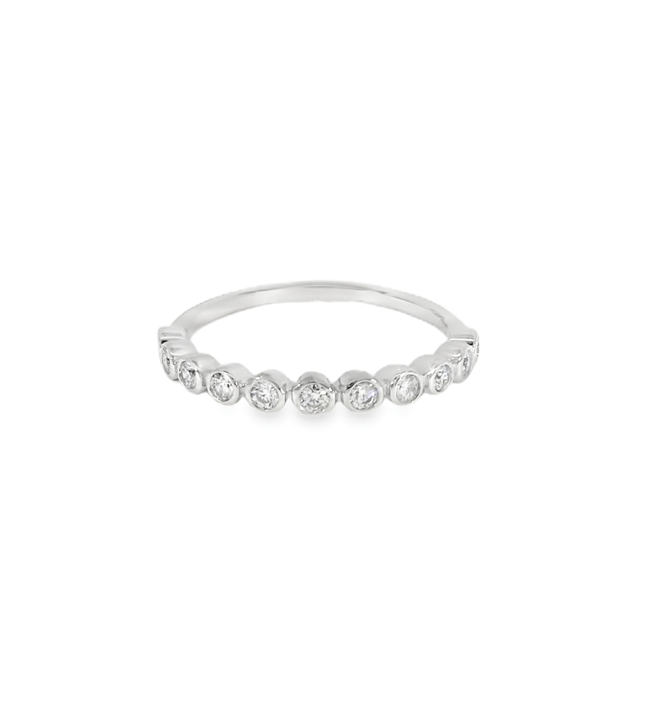 14KW White Gold Bezel - set Diamond Ring - 0.33ctw - Diamonds By Rothschild