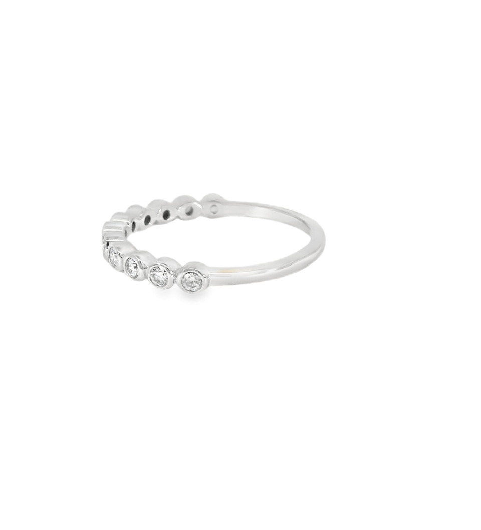 14KW White Gold Bezel - set Diamond Ring - 0.33ctw - Diamonds By Rothschild