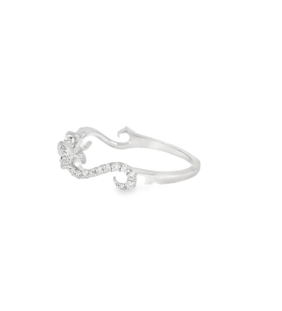 14KW White Gold Diamond Scroll Design Wedding Band - 0.22ctw - Diamonds By Rothschild