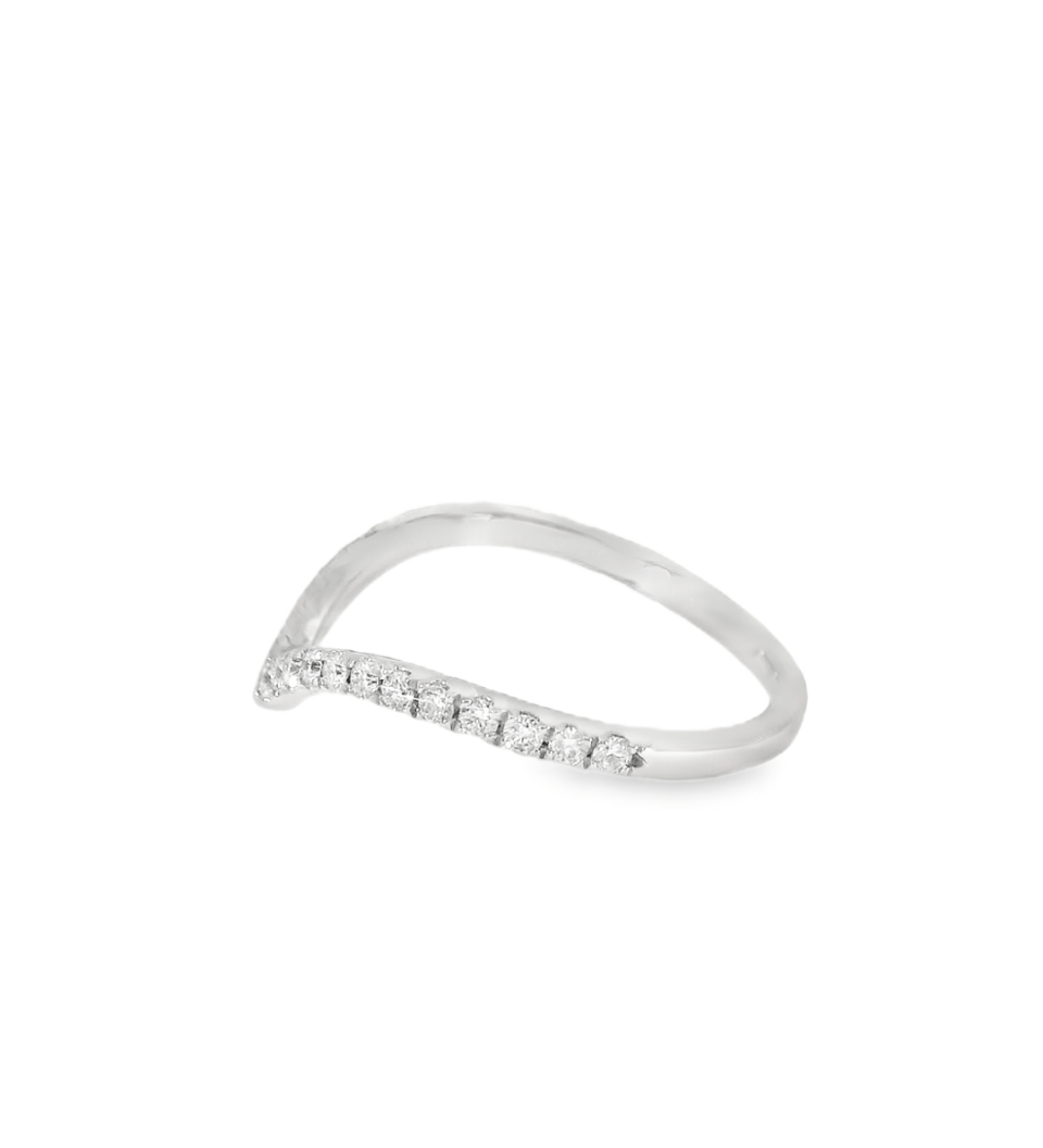 14KW White Gold V - Shaped Contour Diamond Band - 0.22CTW - Diamonds By Rothschild
