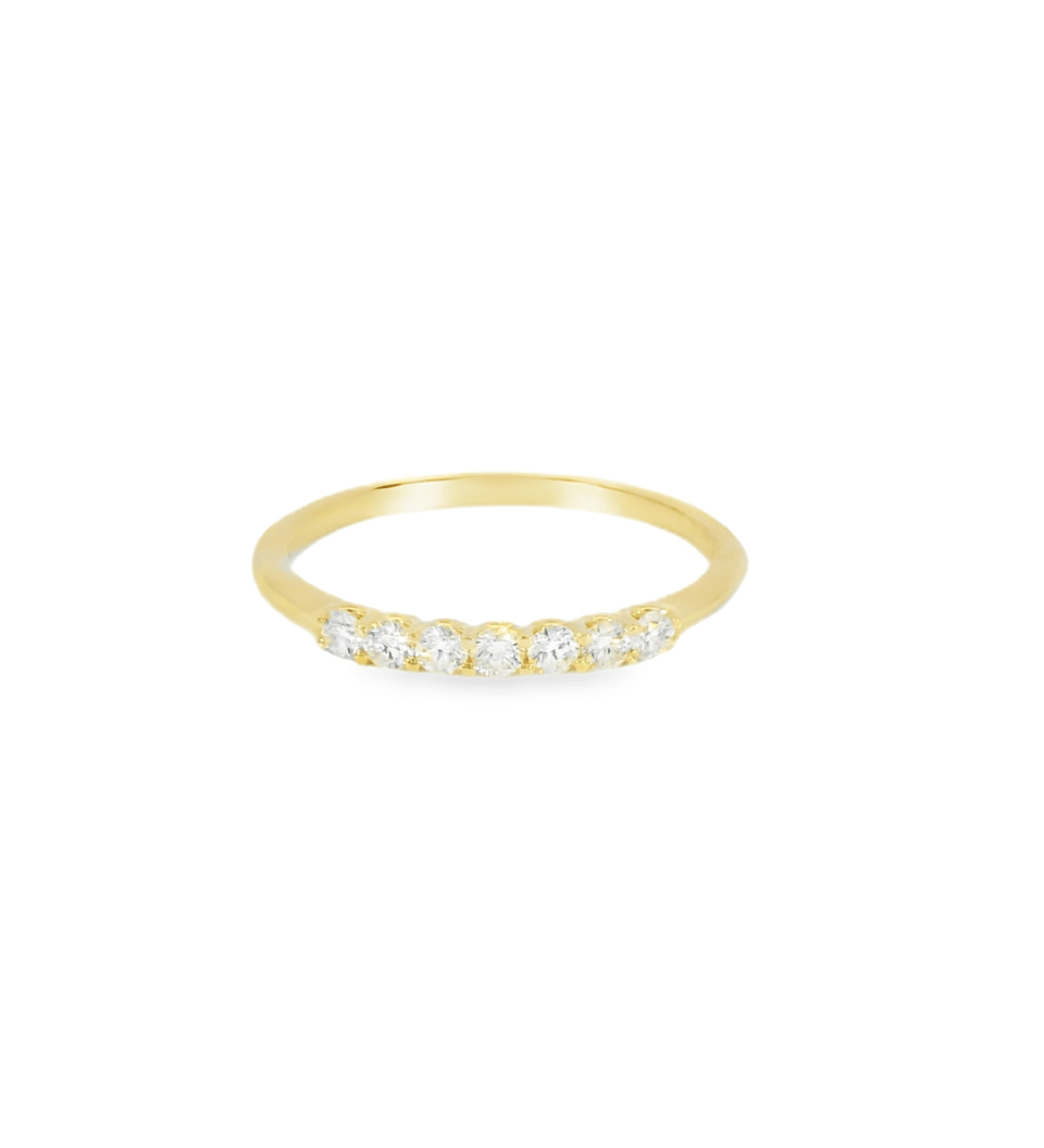 14KY 7 - stone Diamond Wedding Band - 0.22ctw - Diamonds By Rothschild