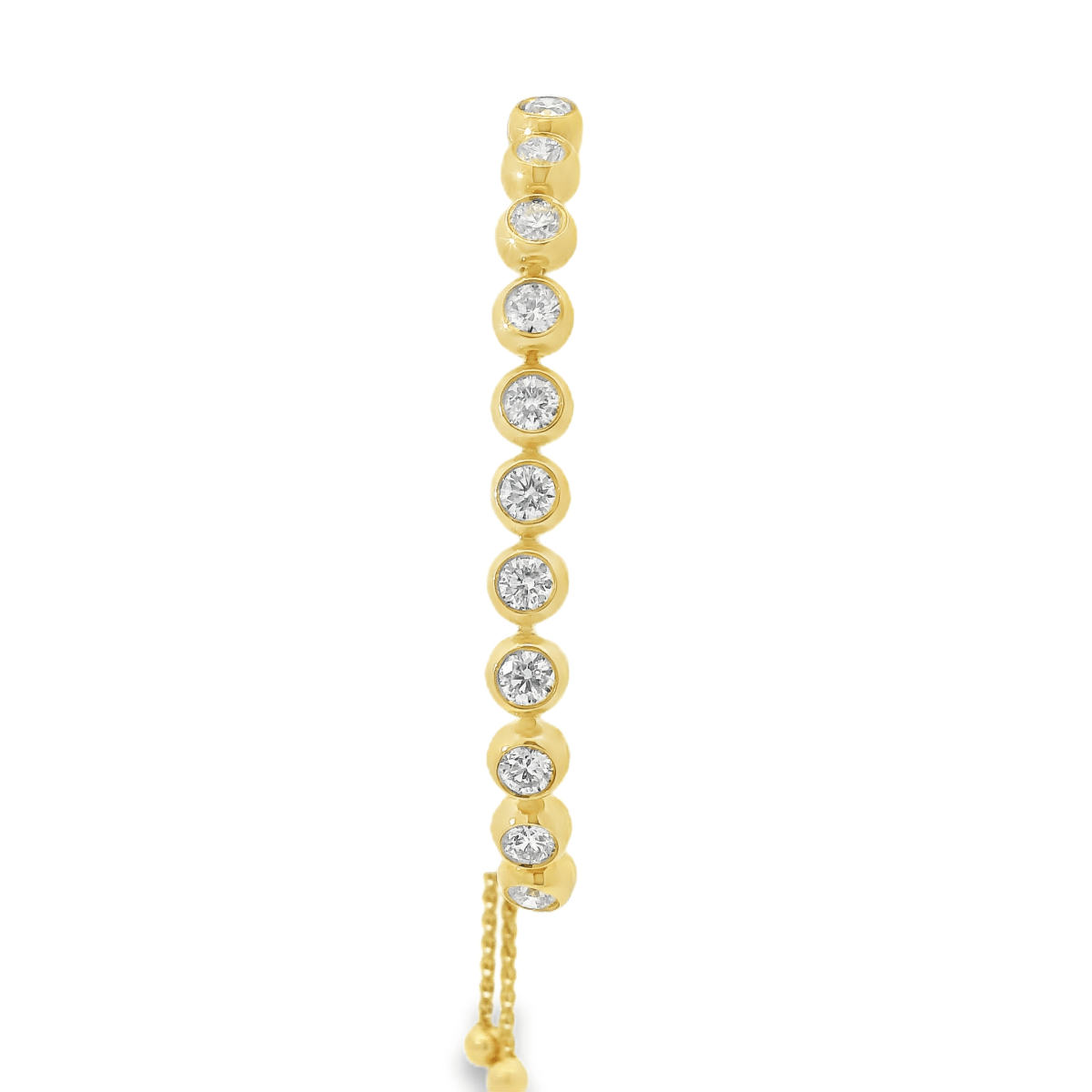 14KY Bezel Diamond Bolo Bracelet - 2.20cttw - Diamonds By Rothschild