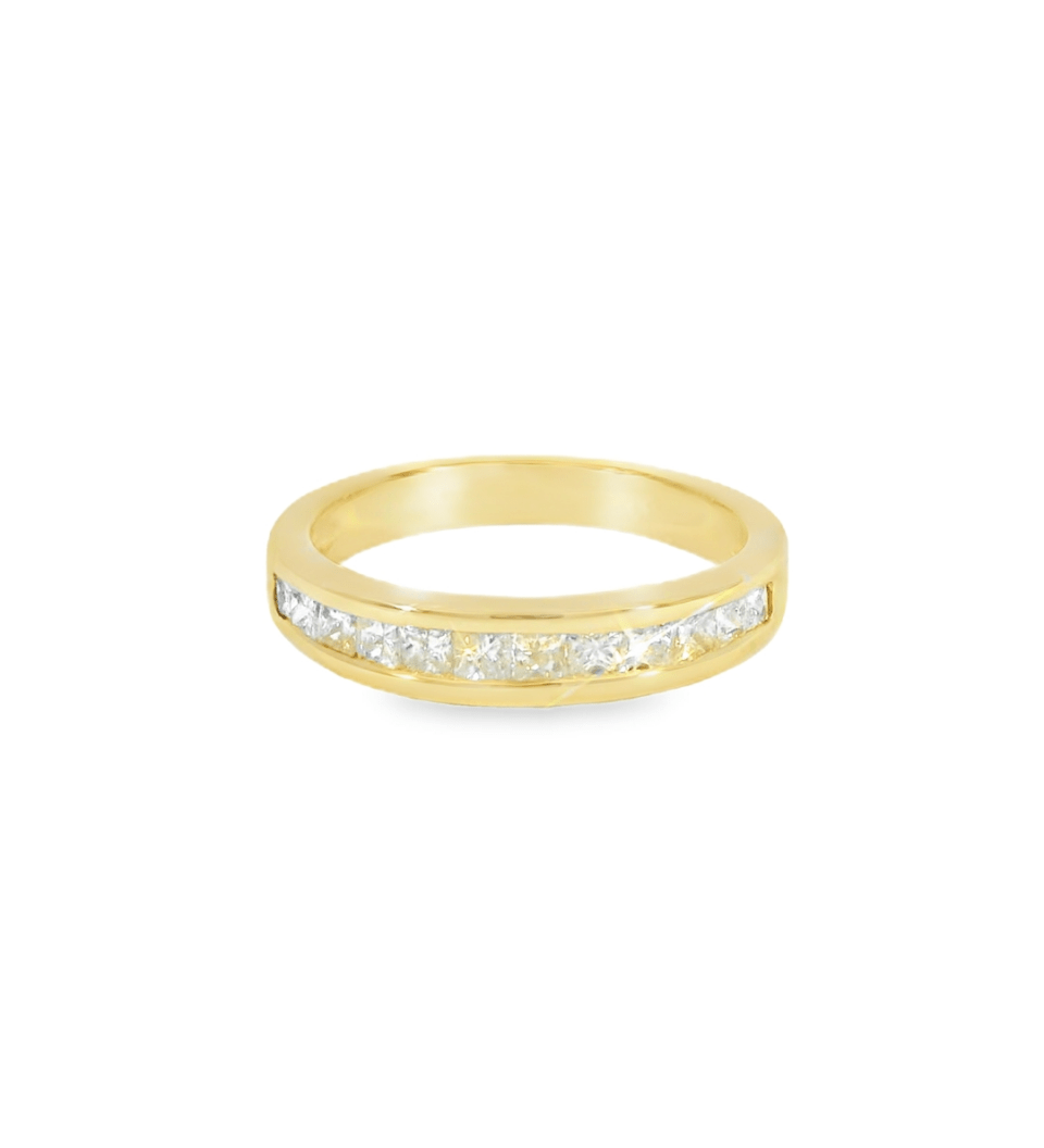 14KY Channel - set Princess - cut Diamond Wedding Band - 0.60ctw - Diamonds By Rothschild