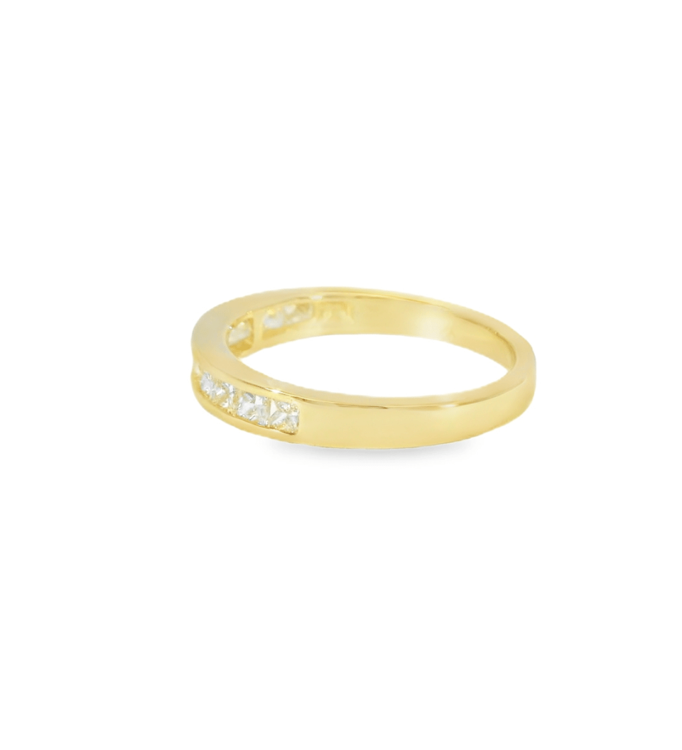14KY Channel set Princess Cut Diamond Wedding Band - 0.79ctw - Diamonds By Rothschild