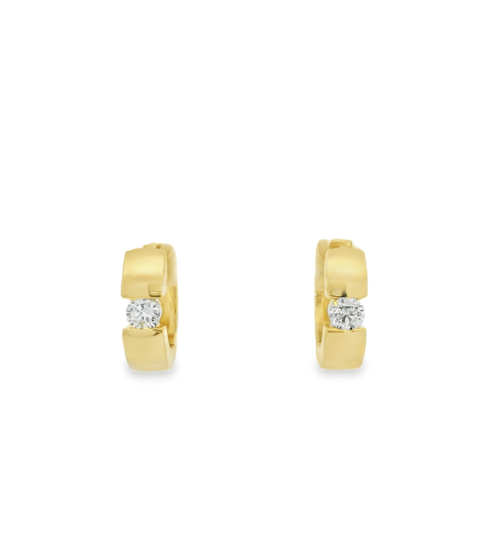 14KY Diamond Huggie Earrings - 0.21ctw - Diamonds By Rothschild