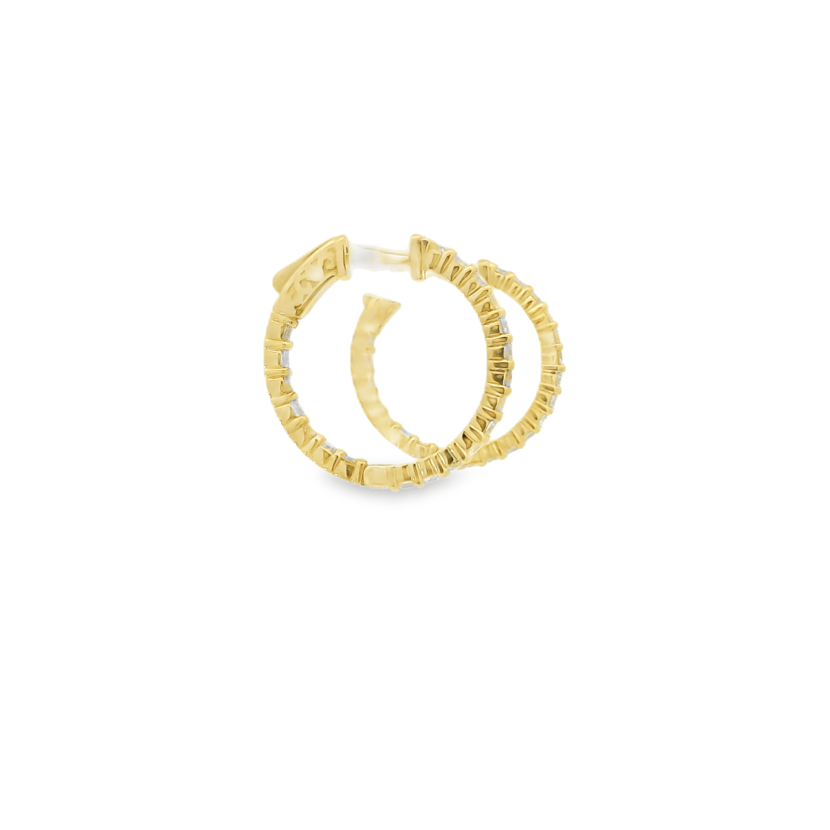 14KY Diamond Inside - Out Hoops 1.75cttw - Diamonds By Rothschild