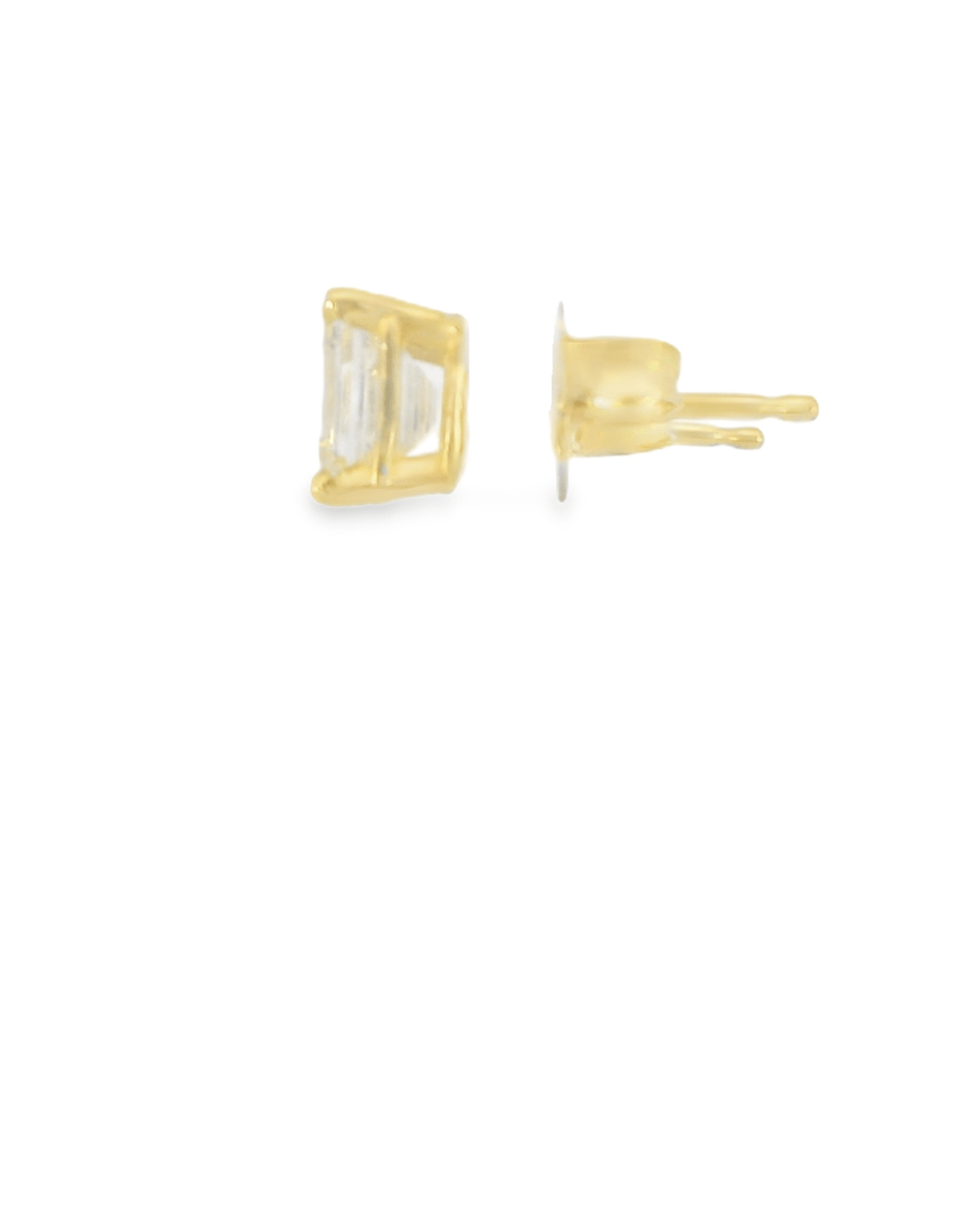 14KY Emerald Cut Diamond Studs - GIA E VS 1.05CTTW - Diamonds By Rothschild