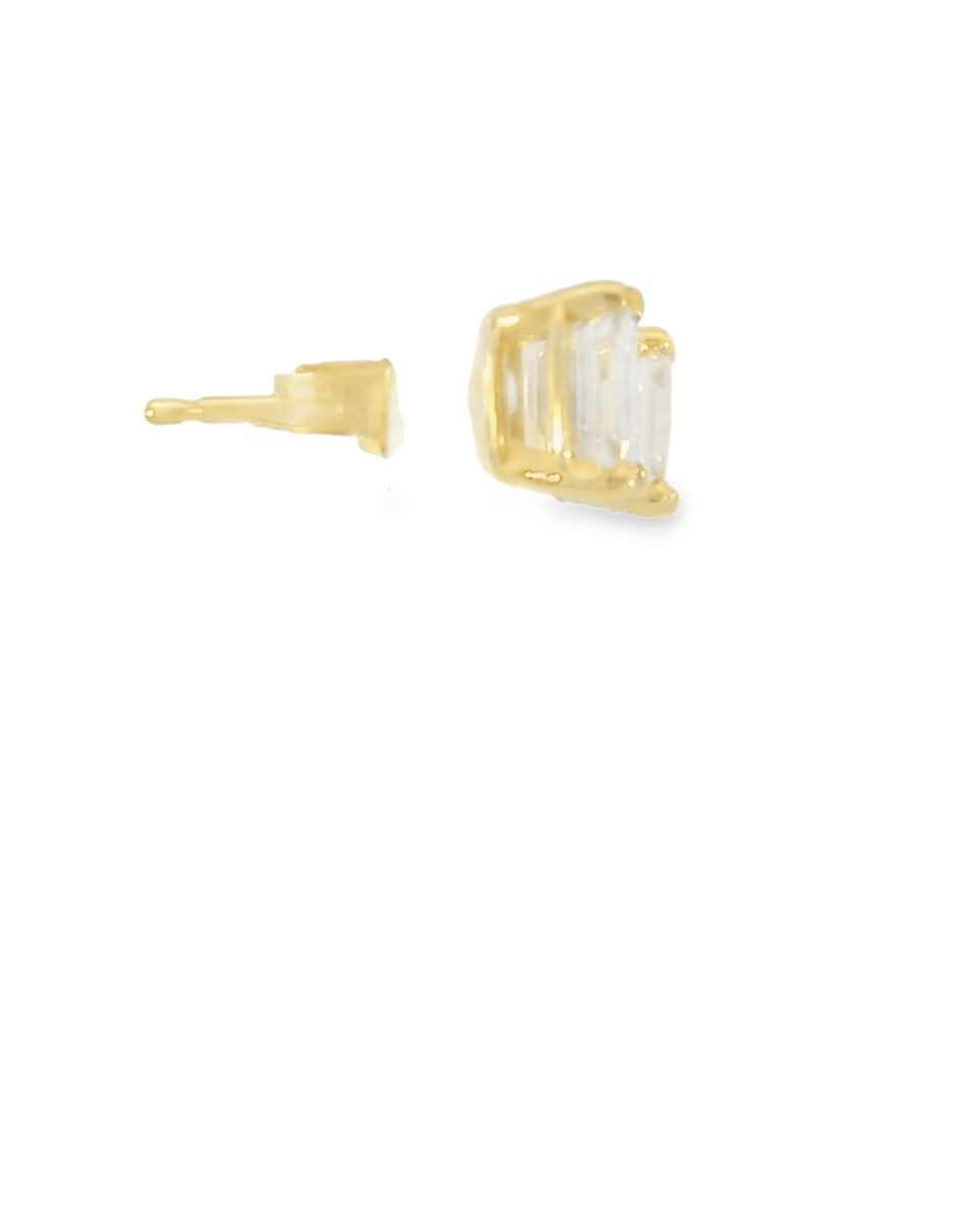 14KY Emerald Cut Diamond Studs - GIA E VS 1.05CTTW - Diamonds By Rothschild
