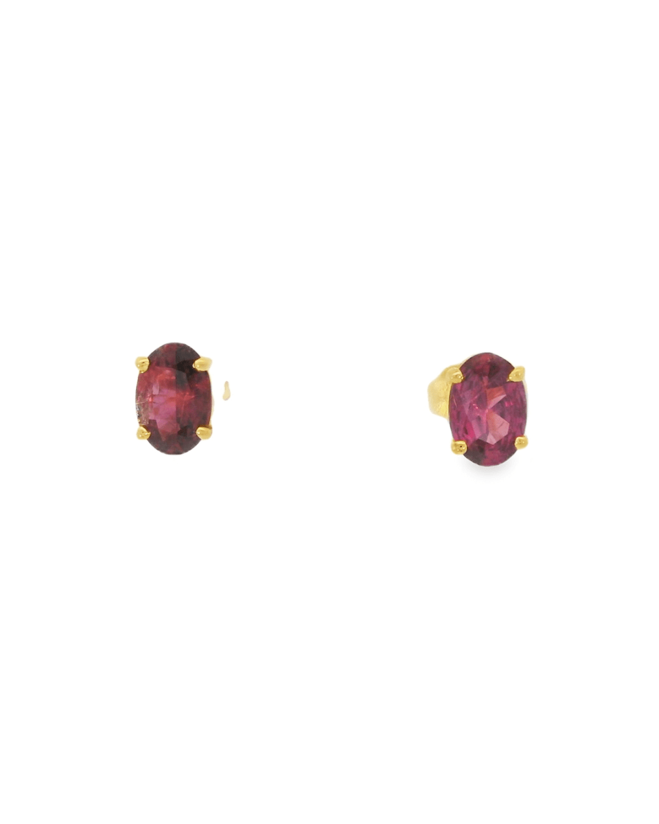 14KY Oval Ruby Stud Earrings - 0.75ctw - Diamonds By Rothschild