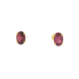 14KY Oval Ruby Stud Earrings - 0.75ctw - Diamonds By Rothschild