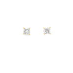 14KY Princess Cut Studs - 1.59cttw H VS GIA Certified - Diamonds By Rothschild