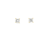 14KY Princess Cut Studs - 1.59cttw H VS GIA Certified - Diamonds By Rothschild