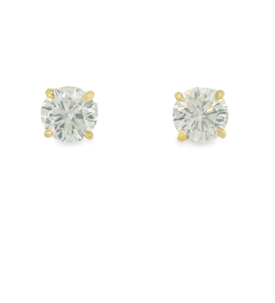 14KY Round Diamond Studs - L - M VS - SI GIA 3CTTW - Diamonds By Rothschild