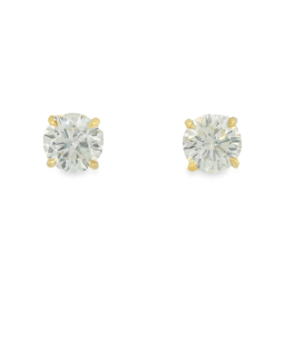 14KY Round Diamond Studs - L - M VS - SI GIA 3CTTW - Diamonds By Rothschild