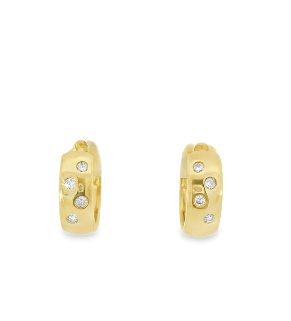 14KY Scattered Diamond Huggie Earrings - 0.25ctw - Diamonds By Rothschild