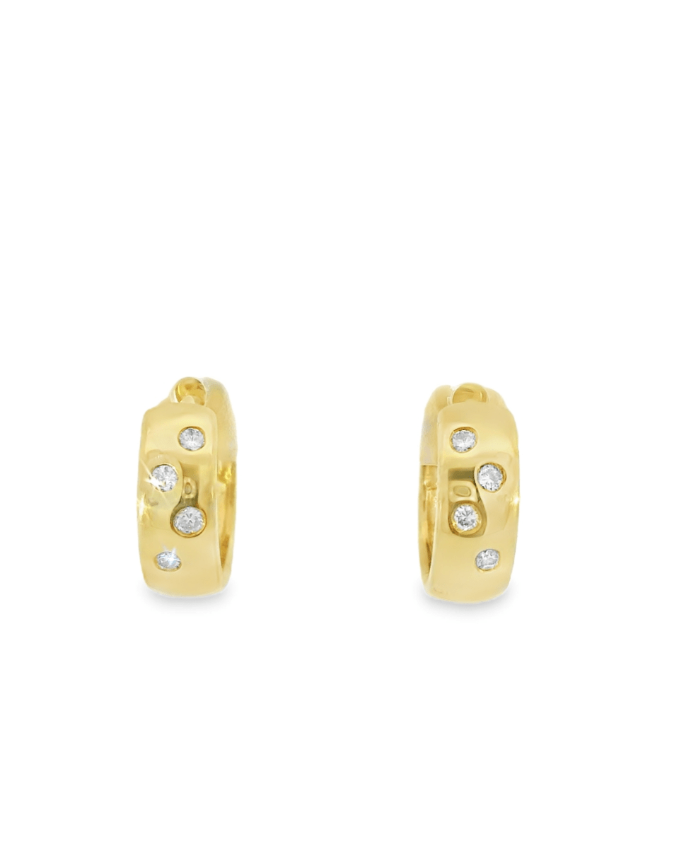 14KY Scattered Diamond Huggie Earrings - 0.25ctw - Diamonds By Rothschild