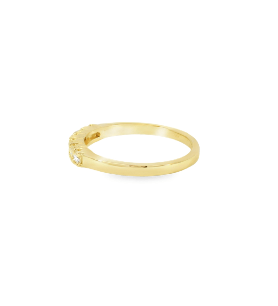 14KY Yellow Gold 6 - stone Diamond Wedding Band - 0.27ctw - Diamonds By Rothschild