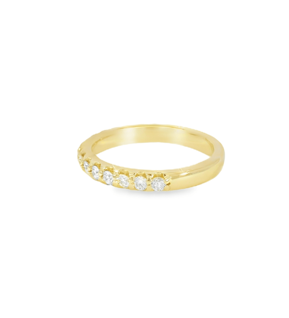 14KY Yellow Gold Bead - Set Diamond Wedding Band - 0.55ctw - Diamonds By Rothschild