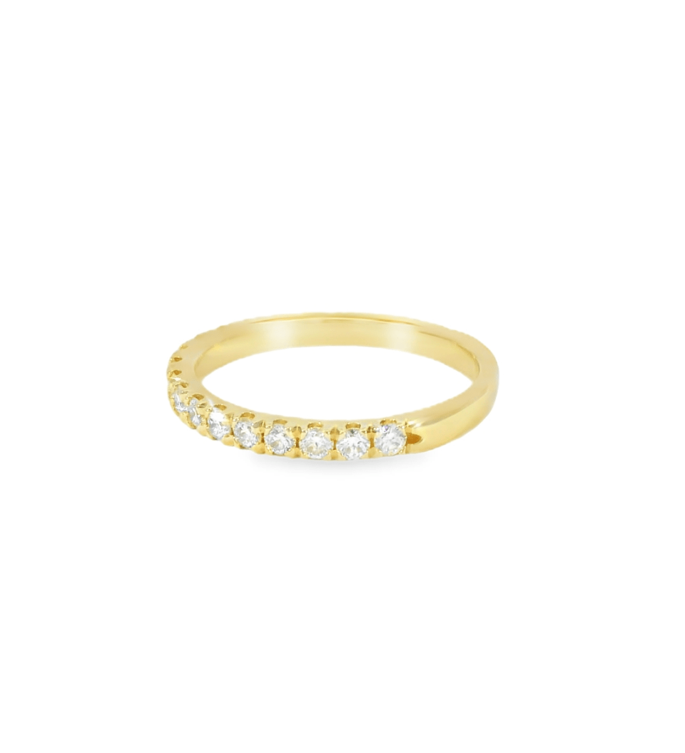 14KY Yellow Gold French Set Diamond Wedding Band - 0.50ctw - Diamonds By Rothschild