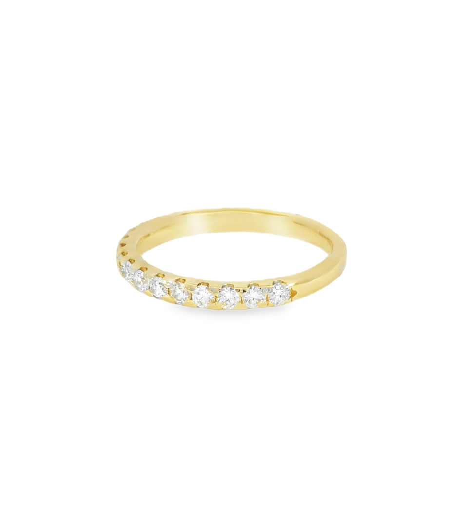 14KY Yellow Gold French - set Diamond Wedding Band - 0.75ctw - Diamonds By Rothschild