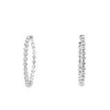 14KW Diamond Inside-Out Hoops, 35mm, 3.93cttw D-G SI - Front View