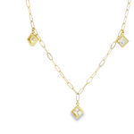 14KY Paperclip Necklace with Bezel-set Princess Cut Diamonds 2.14ctw - Alt View