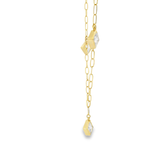 14KY Paperclip Necklace with Bezel-set Princess Cut Diamonds 2.14ctw - Side View