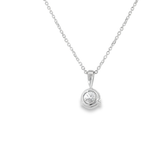 14KW Round Diamond Solitaire Necklace - .71ct E I2 16-18in - Back View