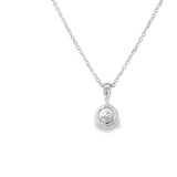 14KW Round Diamond Solitaire Necklace - .71ct E I2 16-18in - Back View