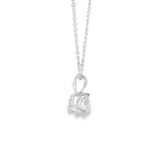 14KW Round Diamond Solitaire Necklace - .71ct E I2 16-18in - Alt View