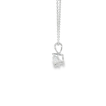 14kt white gold solitaire necklace with 1.01ct round diamond - left view