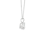 14kt white gold solitaire necklace with 1.01ct round diamond - right view
