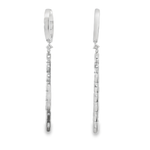 18KW Baguette Diamond Dangle Earrings 0.90cttw - back view