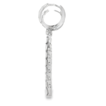 18KW Baguette Diamond Dangle Earrings 0.90cttw - side view