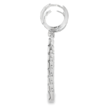 18KW Baguette Diamond Dangle Earrings 0.90cttw - side view