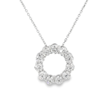14KW Diamond Circle Pendant - 2.20cttw, 16-18in chain - Front View