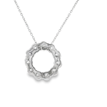 14KW Diamond Circle Pendant - 2.20cttw, 16-18in chain - Back View